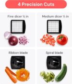 Fullstar The Original Pro Chopper - Vegetable Chopper and Spiralizer, Food Chopper with Container, Fruit Slicer, Kitchen Gadgets & Gifts, Home Essentials (4 in 1, White) - Image 5
