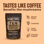 Mushroom Coffee (60 Servings) 10 Mushrooms (Lion’s Mane, Cordyceps, Turkey Tail & Other) Mixed With Gourmet Arabica Instant Immune Boosting Coffee for Focus & Gut Health Support - Image 3