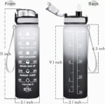 Enerbone Water Bottle, Leakproof BPA & Toxic Free, Motivational Water Bottle with Times to Drink and Straw, Fitness Sports Water Bottle with Strap for Office, Gym, Outdoor Sports - Image 4