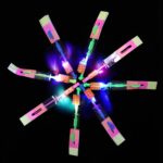 lpvoqpth 25 Sets LED Flying Set, 25 Slingshot+25 Glow Helicopter-50 Pcs, Flying Toy Outdoor Toys Glow in the Dark Party Supplies Party Favors for Kids 8-12,4-8 - Image 8