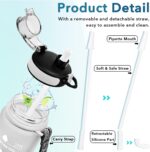 Enerbone Water Bottle, Leakproof BPA & Toxic Free, Motivational Water Bottle with Times to Drink and Straw, Fitness Sports Water Bottle with Strap for Office, Gym, Outdoor Sports - Image 6