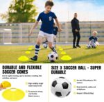 Soccer Goal, Kids Soccer Goals for Backyard Set, 2 Pack of Portable Pop Up Soccer Net with Soccer Ball, Cones, Complete Training Equipment for Youth, Toddler Outdoor Sports Games - Image 6