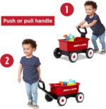 Radio Flyer Push & Pull Walker Wagon with Garden Tools, Red, for Kids 1-4 Years Old, Locking Handle for Stability, Baby Push Walker Converts to Pull Wagon, for Indoor & Outdoor Play, Amazon Exclusive - Image 4