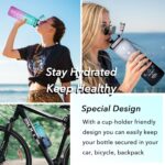Enerbone Water Bottle, Leakproof BPA & Toxic Free, Motivational Water Bottle with Times to Drink and Straw, Fitness Sports Water Bottle with Strap for Office, Gym, Outdoor Sports - Image 8