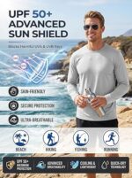 6/7 Pack Men's Quick Dry Long Sleeve Shirts UPF 50+ UV Sun Protection SPF Shirt Moisture Wicking T-Shirt for Casual Workout - Image 4